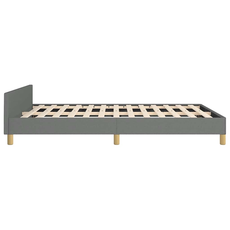 Pemberly Row King Bed Frame with Dark Gray Fabric Upholstery