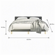 Pemberly Row Queen Bed Frame with Headboard in Dark Gray Fabric