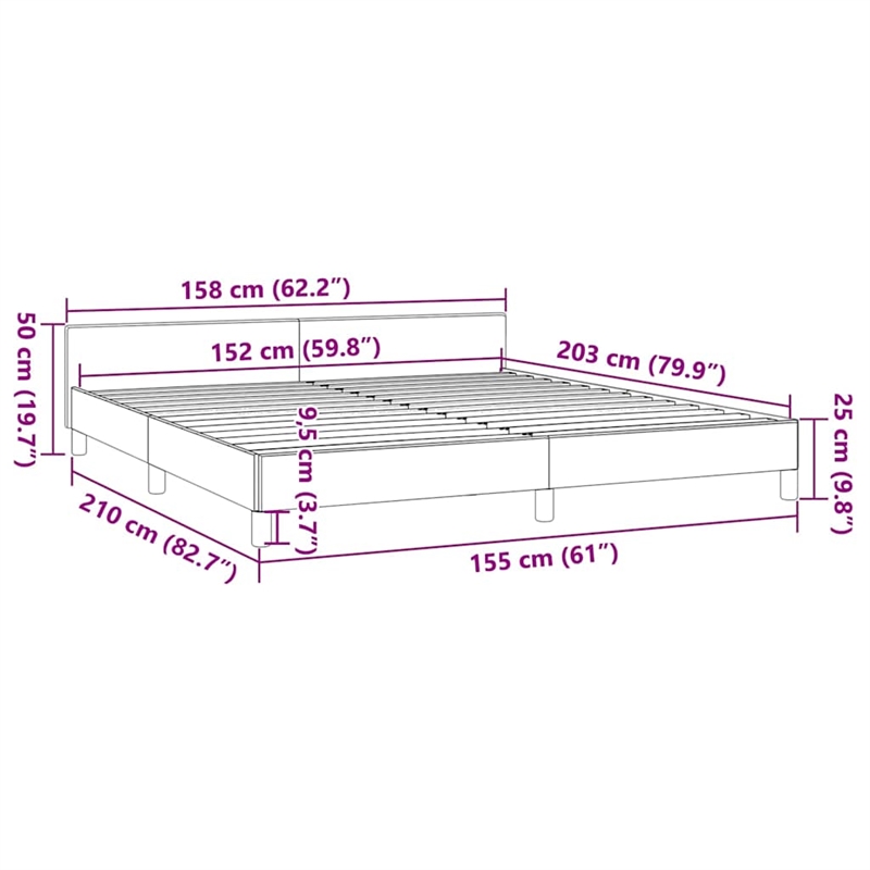Pemberly Row Queen Bed Frame with Headboard in Dark Gray Fabric