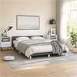 Pemberly Row Queen Bed Frame with Headboard in Dark Gray Fabric