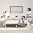 Pemberly Row Queen Bed Frame with Headboard in Dark Gray Fabric