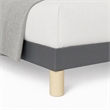 Pemberly Row Queen Bed Frame with Headboard in Dark Gray Fabric