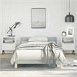 Pemberly Row Twin XL Bed Frame with Headboard in Light Grey Fabric