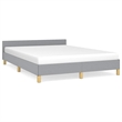 Pemberly Row Full Bed Frame with Upholstered Headboard in Light Grey
