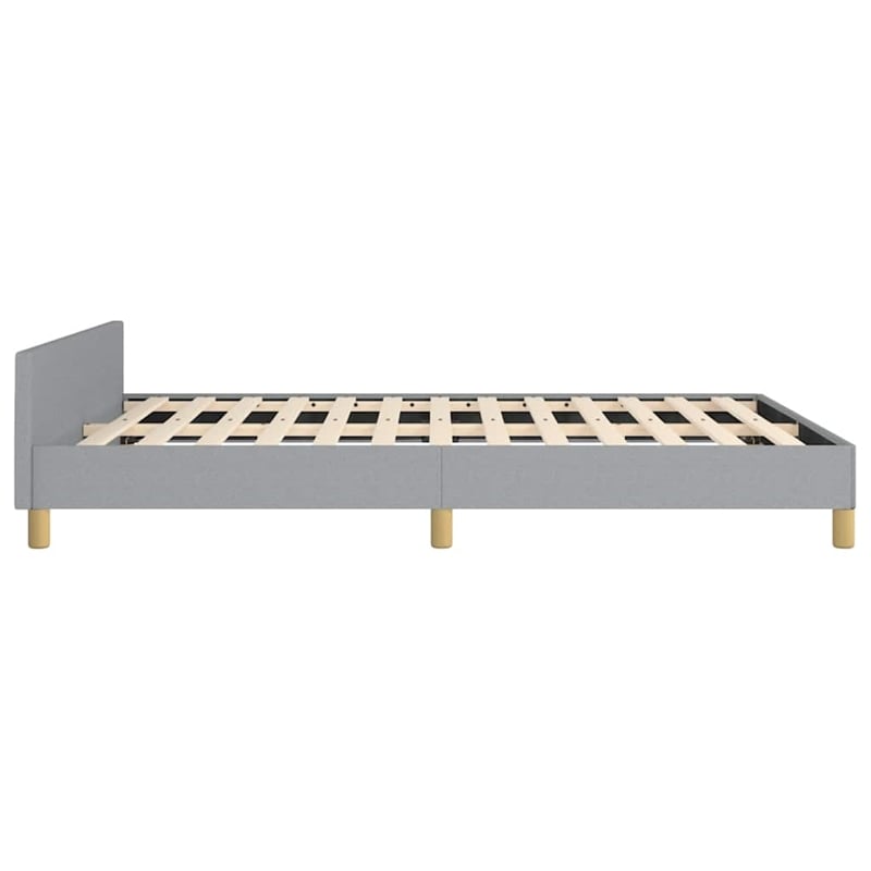 Pemberly Row Full Bed Frame with Upholstered Headboard in Light Grey