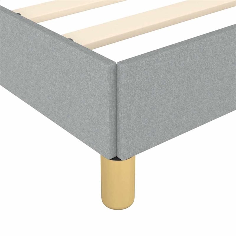 Pemberly Row Full Bed Frame with Upholstered Headboard in Light Grey
