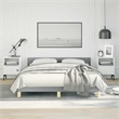 Pemberly Row Queen Bed Frame with Upholstered Fabric in Light Grey