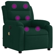 Pemberly Row Massage Recliner Chair in Dark Green Velvet