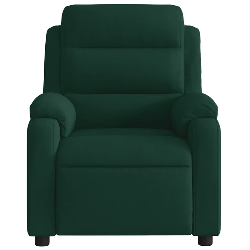 Pemberly Row Massage Recliner Chair in Dark Green Velvet