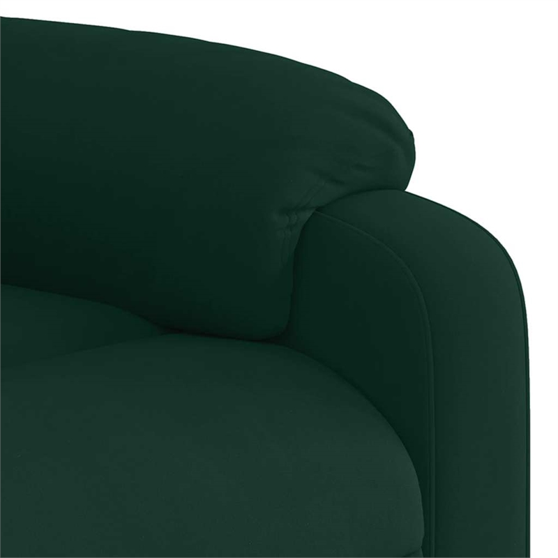 Pemberly Row Massage Recliner Chair in Dark Green Velvet