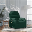 Pemberly Row Massage Recliner Chair in Dark Green Velvet