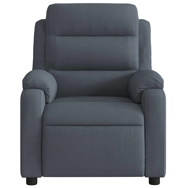 Pemberly Row Velvet Electric Massage Recliner Chair in Dark Gray