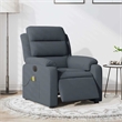 Pemberly Row Velvet Electric Massage Recliner Chair in Dark Gray