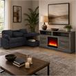 Pemberly Row Living Room Set of 2 - TV Stand and Sleeper Sectional