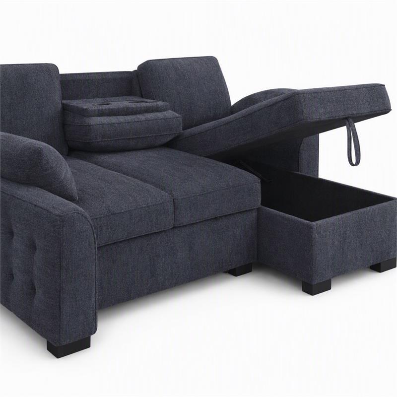 Pemberly Row Living Room Set of 2 - TV Stand and Sleeper Sectional