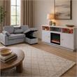 Pemberly Row Set of 2 Fireplace TV Console & Sleeper Sectional Sofa