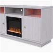 Pemberly Row Set of 2 Fireplace TV Console & Sleeper Sectional Sofa