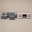 Pemberly Row 3Pc Set of Sectional Sofa with Ottoman and TV Stand with Fireplace