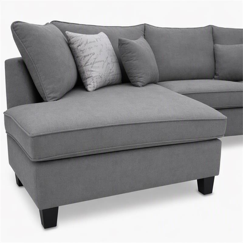 Pemberly Row 3Pc Set of Sectional Sofa with Ottoman and TV Stand with Fireplace
