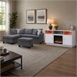 Pemberly Row 3Pc Set of Fireplace TV Console & Sectional Sofa with Ottoman