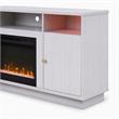 Pemberly Row 3Pc Set of Fireplace TV Console & Sectional Sofa with Ottoman