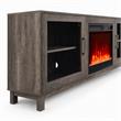 Pemberly Row Set of 3 TV Stand with Heater & Sectional Sofa with Ottoman