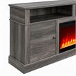 Pemberly Row 3Pc Set of TV Stand with Fireplace & Sectional Sofa with Ottoman