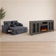  Pemberly Row Living Room Set of 2 - Fireplace TV Console and Sleeper Loveseat