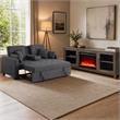  Pemberly Row Living Room Set of 2 - Fireplace TV Console and Sleeper Loveseat
