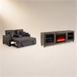  Pemberly Row Living Room Set of 2 - Fireplace TV Console and Sleeper Loveseat