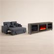  Pemberly Row Living Room Set of 2 - Fireplace TV Console and Sleeper Loveseat