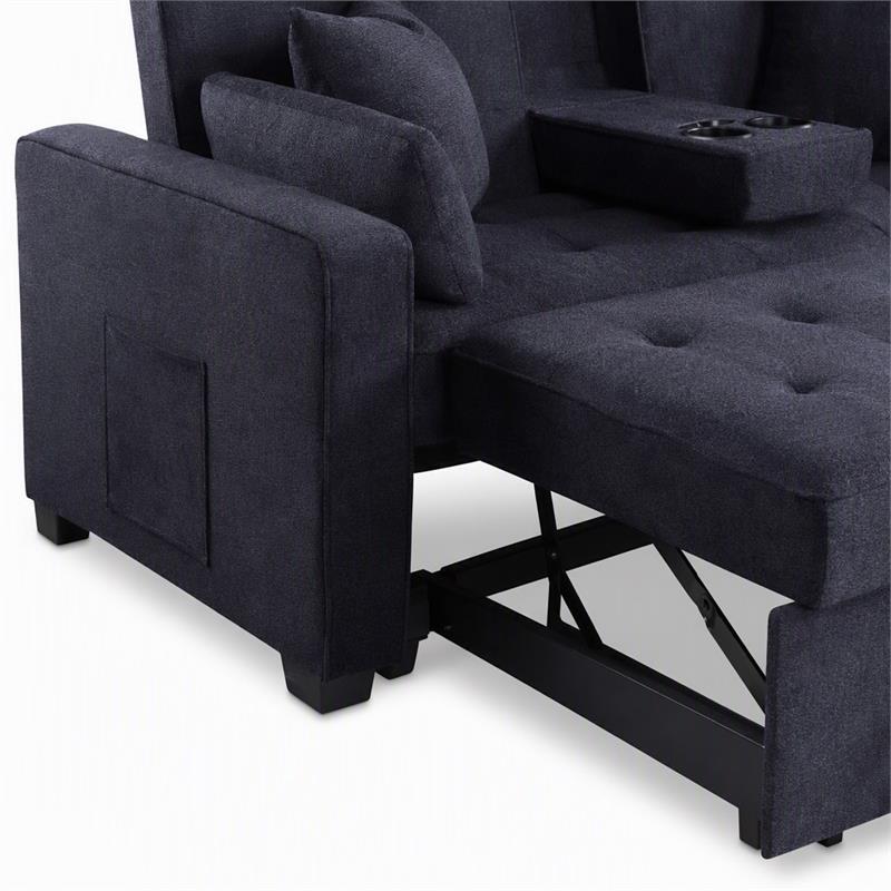  Pemberly Row Living Room Set of 2 - Fireplace TV Console and Sleeper Loveseat