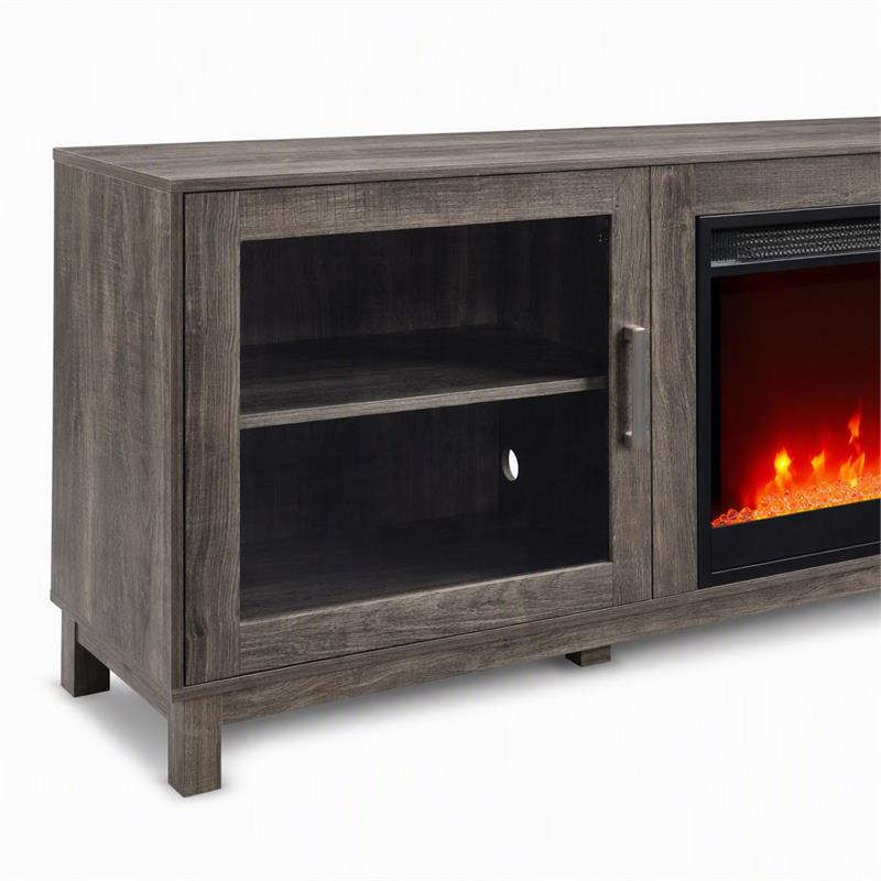  pemberly row living room set of 2 - fireplace tv stand and sleeper loveseat