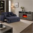  Pemberly Row Living Room Set of 2 - Fireplace TV Stand and Sleeper Loveseat