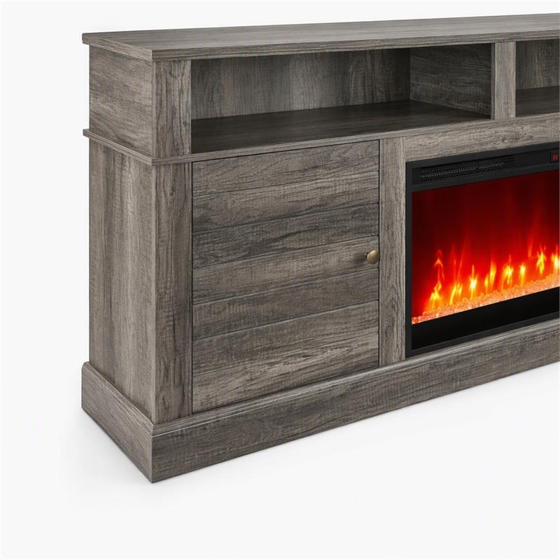  Pemberly Row Living Room Set of 2 - Fireplace TV Stand and Sleeper Loveseat