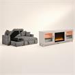 Pemberly Row 2-Piece Set of Sleeper Sectional Sofa & TV Stand with Fireplace