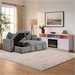 Pemberly Row 2-Piece Set of Sleeper Sectional Sofa & TV Stand with Fireplace