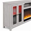 Pemberly Row 2-Piece Set of Sleeper Sectional Sofa & TV Stand with Fireplace