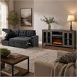 Pemberly Row 2-Piece Set of Sleeper Sectional Sofa & TV Stand with Fireplace