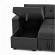 Pemberly Row 2-Piece Set of Sleeper Sectional Sofa & TV Stand with Fireplace