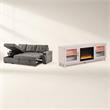 Pemberly Row 2-Piece Set of Sleeper Sectional Sofa & TV Stand with Fireplace