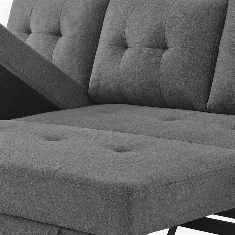 Pemberly Row 2-Piece Set of Sleeper Sectional Sofa & TV Stand with Fireplace