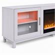 Pemberly Row 2-Piece Set of Sleeper Sectional Sofa & TV Stand with Fireplace