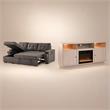 Pemberly Row 2-Piece Set of Sleeper Sectional Sofa & TV Stand with Fireplace