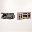 Pemberly Row 2-Piece Set of Sleeper Sectional Sofa & TV Stand with Fireplace