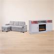 Pemberly Row 2Pc Set of Sleeper Sectional Sofa and TV Stand with Fireplace