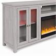 Pemberly Row 2Pc Set of Sleeper Sectional Sofa and TV Stand with Fireplace