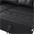 Pemberly Row Living Room Set of 2 Leather Sleeper Sofa and Fireplace TV Console