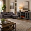 Pemberly Row Living Room Set of 2 Fireplace TV Stand & Sleeper Sectional Sofa