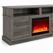 Pemberly Row Living Room Set of 2 Fireplace TV Stand & Sleeper Sectional Sofa